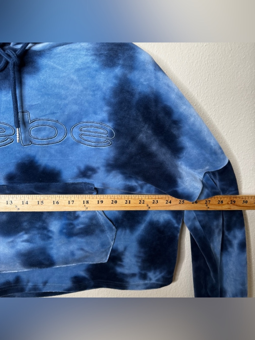 Bebe Sport Hoodie Women's XL Blue Plush Tie Dye Y2K - Picture 8 of 9